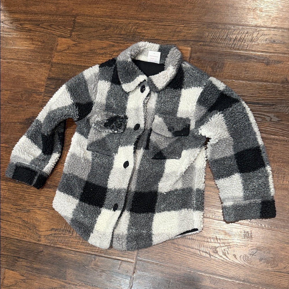 Kids Plush Wonder Nation Jacket with inner liner - Black & Gray